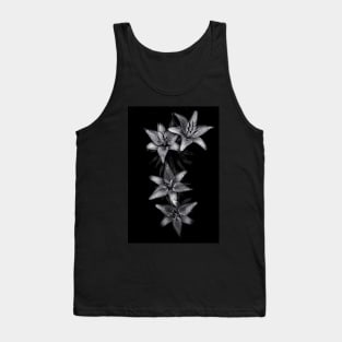 Backyard Flowers In Black And White 7 Tank Top